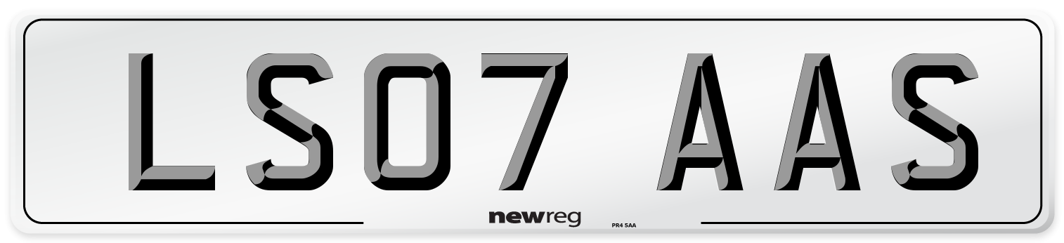 LS07 AAS Number Plate from New Reg
